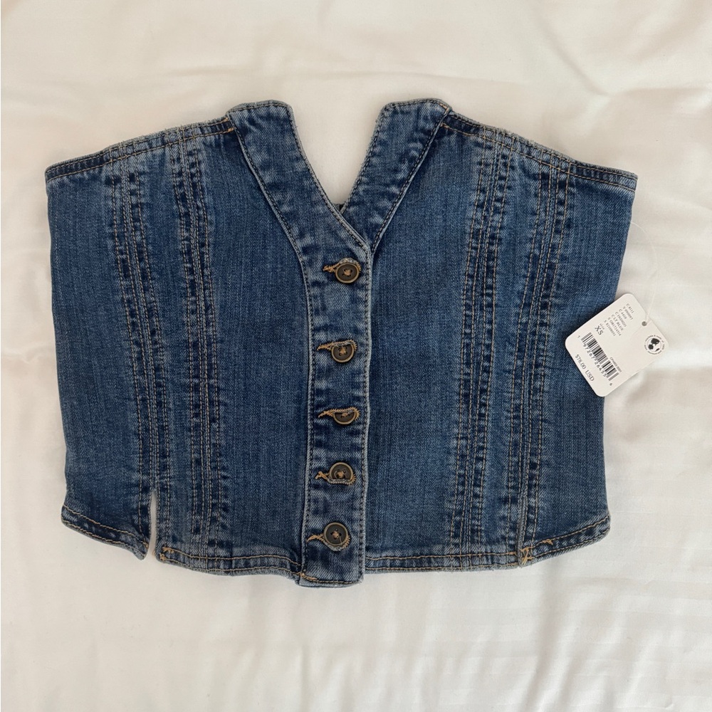 NWT Free People Miray Denim Tube Top | XS new never worn